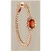 Image 3 : 2.8ct Diamond & Garnet Hoop Earrings in Rose Gold
