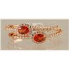 Image 4 : 2.8ct Diamond & Garnet Hoop Earrings in Rose Gold