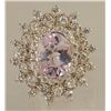 Image 2 : 5.56ct Kunzite and Diamond Ring in White Gold