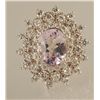 Image 3 : 5.56ct Kunzite and Diamond Ring in White Gold