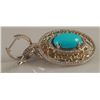 Image 4 : 8.83 Carat Turquoise and Diamond Earrings 14K Gol