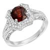 Image 1 : 4.62 CT Garnet and Diamond Ring 18K WG
