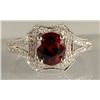 Image 2 : 4.62 CT Garnet and Diamond Ring 18K WG