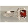 Image 3 : 4.62 CT Garnet and Diamond Ring 18K WG