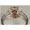 Image 5 : 4.62 CT Garnet and Diamond Ring 18K WG