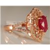 Image 2 : 3.87 Carat Ruby and Diamond Ring 14K Pink Gold