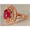 Image 3 : 3.87 Carat Ruby and Diamond Ring 14K Pink Gold