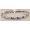 Image 2 : 8.56 Carat Tanzanite and Diamond Bracelet 14K Gold