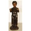 Image 1 : Standing Boy Bronze Statue, Signed 24"H