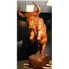 Image 1 : Monumental Solid Wood Hand Carved Bull