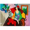 Image 2 : Itzchak Tarkay "Red Hat" Hand Signed & No Serigrap