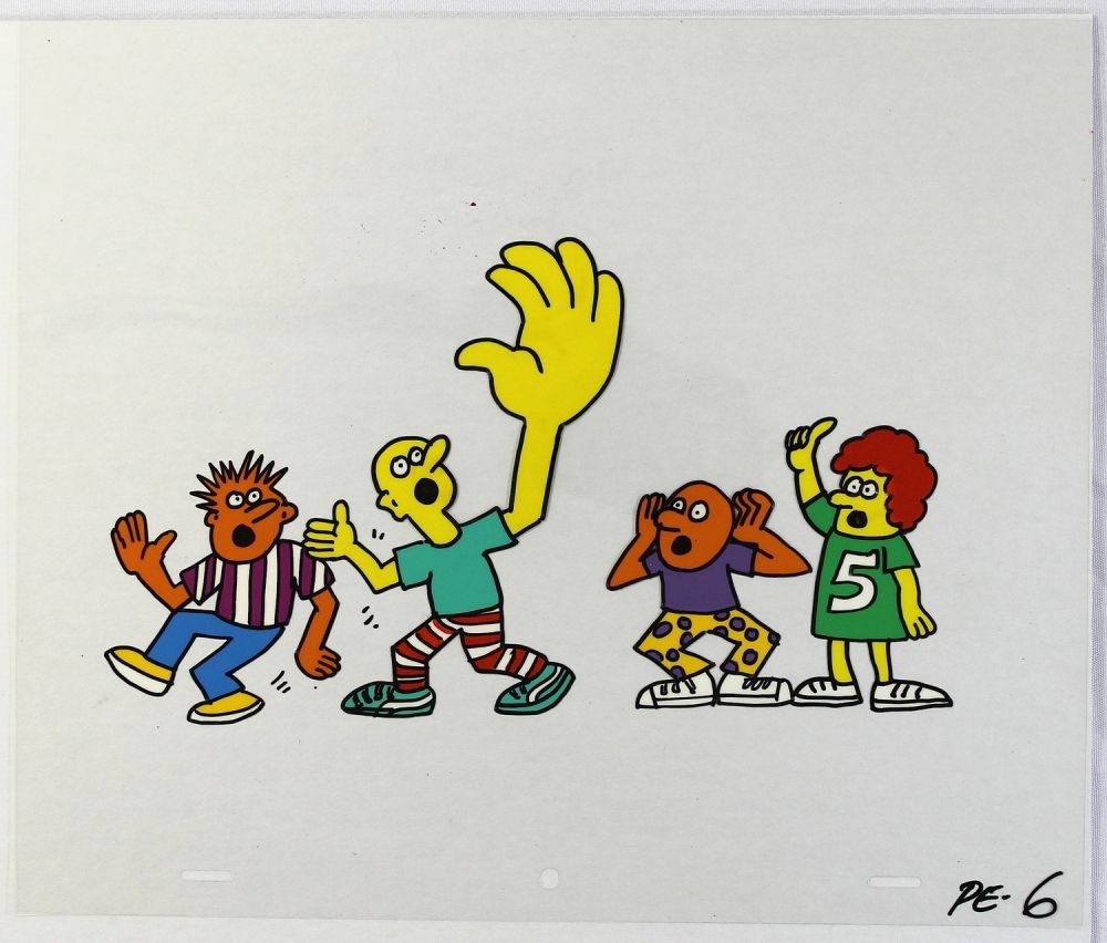 Keith Haring Original Sesame Street Hand Painted Animation Cel