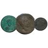 Image 1 : Ancient Roman coins;  Lot of 3 different Roman empire copper coins.