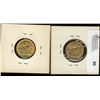 Image 1 : Great Britain; Gold 1910 and 1914 1/2 Sovereign.  Lot of 2 coins EF tu UNC.