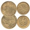 Image 1 : Mexico; Gold 1918 2 1/2 Peso and Switzerland 1913 10 Franc.  Lot of 2 coins.