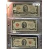 Image 1 : United States;  Banknote lot including some US 2 Dollar issues 1928, 1953, 1976, with some Silver ce
