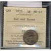 Image 1 : Cent 1933 ICCS MS-63; Red & Brown.