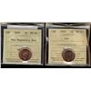 Image 1 : Cent 2009 and 2009 Non Magnetic ICCS MS-66 & MS67; Red.  Lot of 2 coins