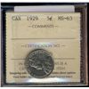 Image 1 : 5 Cents1929  ICCS MS63.