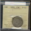 Image 1 : 25 cents 1893 ICCS F-12. Key date.