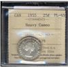 Image 1 : 25 cents 1955 ICCS PL-65; Heavy Cameo.