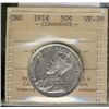 Image 1 : 50 cents 1914 ICCS VF-20. Nice VF without toning.