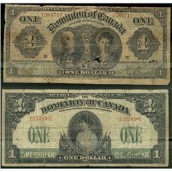 Dominion of Canada; 1 dollars note 1911, DC-18d, Boville, 158471T, Series Letter Follow, No Hyphen, 