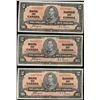Image 1 : Bank  of Canada; 2 dollar notes 1937, BC-22c, Coyne-Towers.  Lot of 3 notes EF or Better.