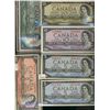 Image 1 : Bank  of Canada; 1 Dollar 1954 notes.  Lot of 12 notes EF to UNC.