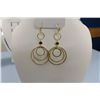 Image 1 : Chic Designer Heavy Gold Plated Drop Style Triple Loop Earrings With Swarovski Crystals