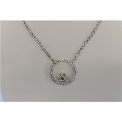 Designer Rhodium Plated Necklace With Clear Crystals