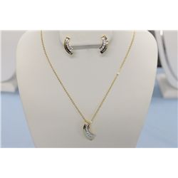 Joshua Lieff Designer Rhodium Plated Necklace/Pendant and Earrings With Clear Swarovski Crystals