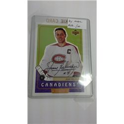 Jean Beliveau Hand Signed Collector Hockey Card