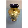 Image 1 : Bohemian Cobalt Blue Hand Decorated Vase (7" high)