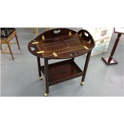 Bombay Co. Tea Table on Wheels With Table Top Tray