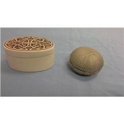 Pewter and Touchstone Pottery Trinket Boxes