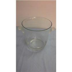 Large Glass Ice Bucket With Applied Handles (small chip)