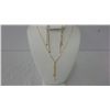 Image 1 : Designer Gold Plated Necklace and Earrings With Clear Swarovski Crystals