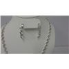 Image 2 : Designer Rhodium Plated Necklace and Earrings With Clear Swarovski Crystals