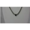 Image 2 : Designer Rhodium Plated 16" Necklace With Clear and Blue Crystals