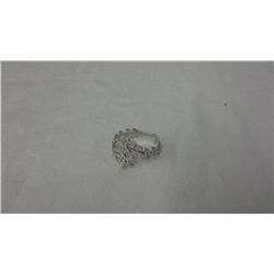 Sterling Silver Ring With Clear Cubic Zirconias (size 9)