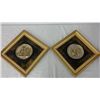 Image 1 : Pair of Framed Wall Plaques (12.5" X 12.5")