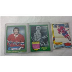3 Montreal Canadians Collector Hockey Cards Including LaFleur and Robinson