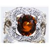 Image 1 : TSAVORITE OVAL 1.74CT, 14K W/G RING 3.86GRAM / DIAMOND RD 0.45CT
