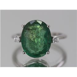 Emerald 2.97 ctw & Diamond Ring 14KW