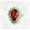Image 1 : SPESSARTITE Garnet 3.54CT,   14K W/G RING 5.07GRAM / DIAMOND RD 1.00CT
