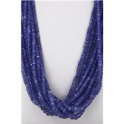 Tanzanite Beaded Necklace Rope 498.00ct