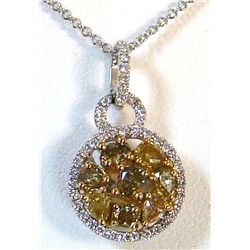 Fancy  Yellow  Diamond,  0.64ct, RD DIA 0.17 ct, 18kt  Pendant