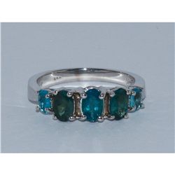 Paraiba Tourmaline Alexandrite 1.23 ctw Ring 14KW