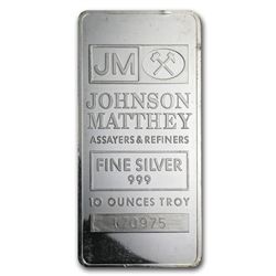 10 oz Johnson Matthey Silver Bar (Pressed, JM Logo)